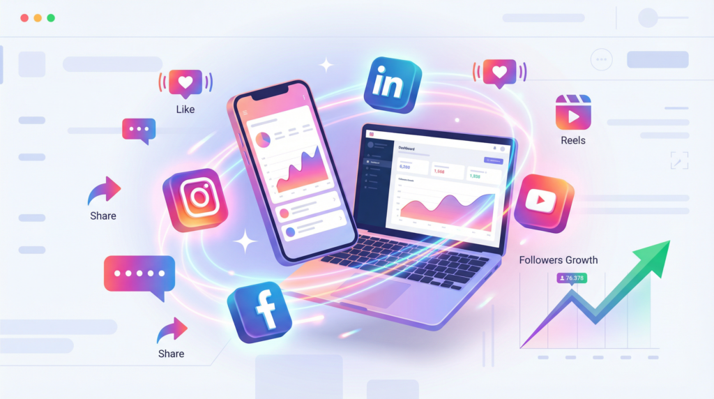 social media marketing illustration
